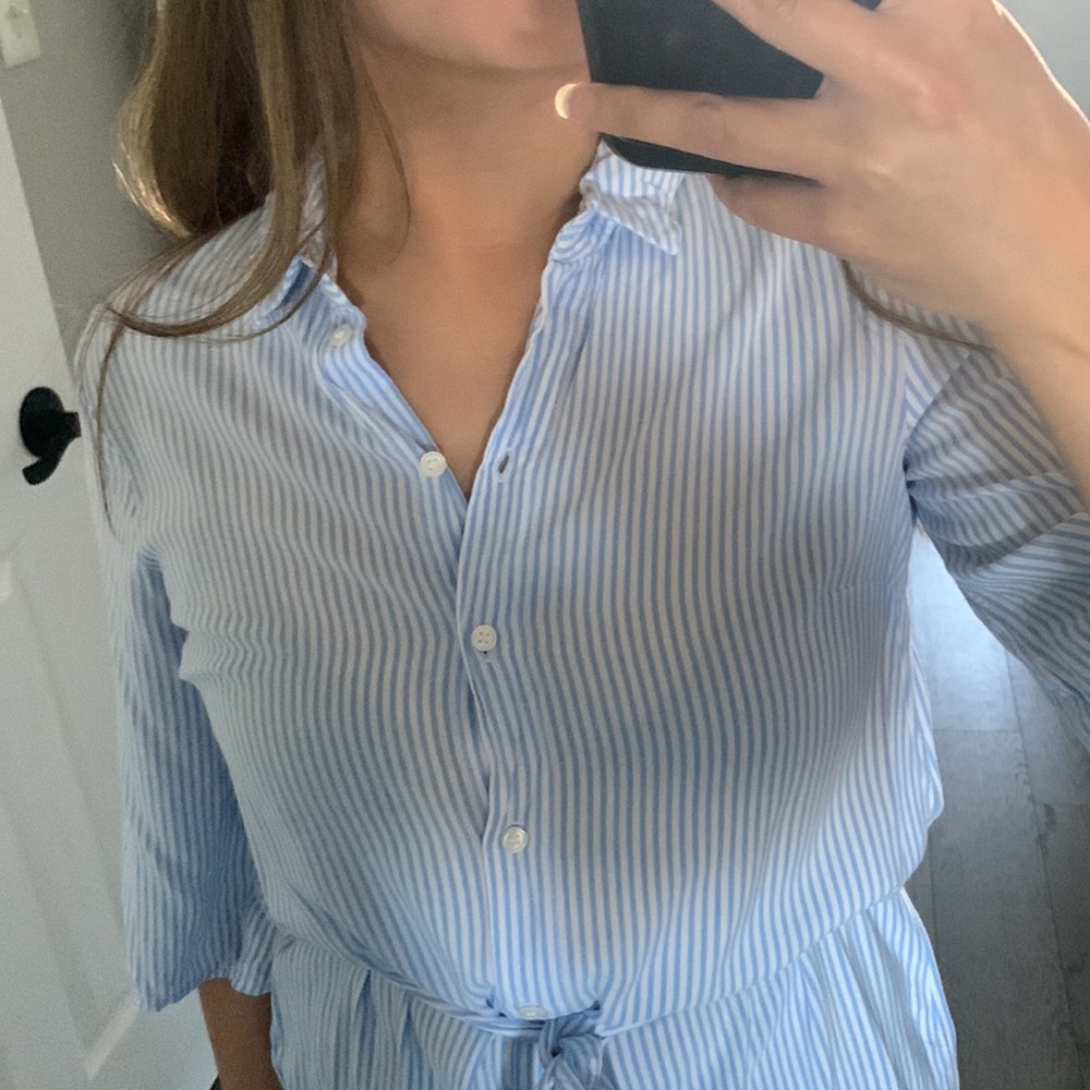 H&M Button Up Dress - Blue and White Stripe in size 2 - Picture 7 of 8
